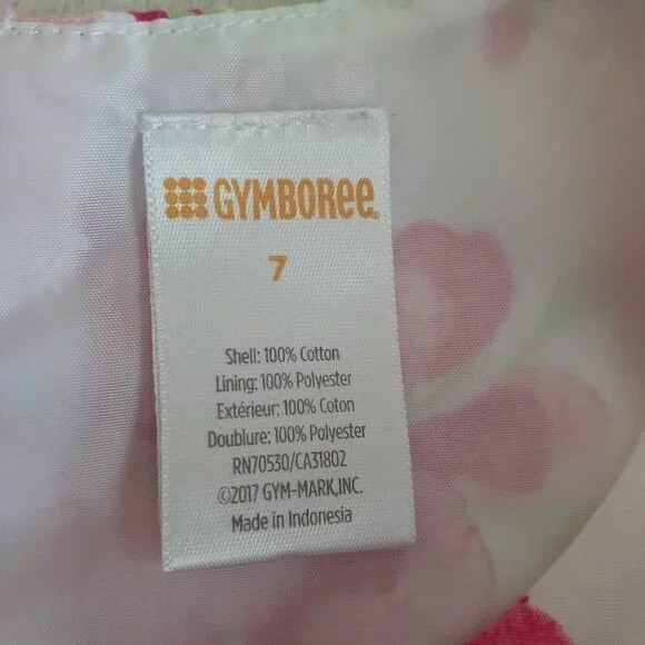 Gymboree Girls Size 7 White Pink Floral Cotton Dress - Picture 5 of 12